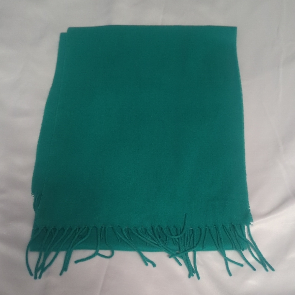 Scarf Cashmink W/ Fringe Green Soft Versatile